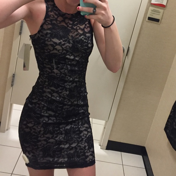 Black Laced Mid thigh dress - Picture 3 of 5